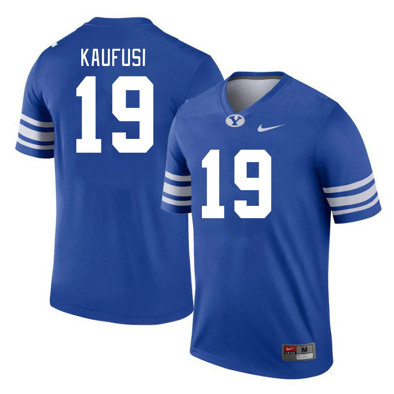 Men #19 Ace Kaufusi BYU Cougars College Football Jerseys Stitched-Royal - Click Image to Close